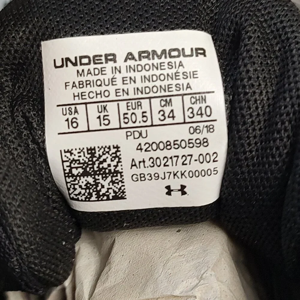 Under Armour Mens Football Cleat 16 Black Green Shoe Lacrosse Nitro Mid MC - Picture 6 of 10